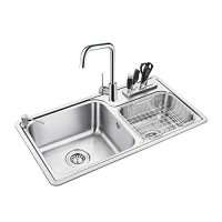 OULIN 欧琳 不锈钢双盆水槽套餐OL-2205+OL-8033（含刀具）