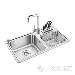 OULIN 欧琳 不锈钢双盆水槽套餐OL-2205+OL-8033（含刀具）