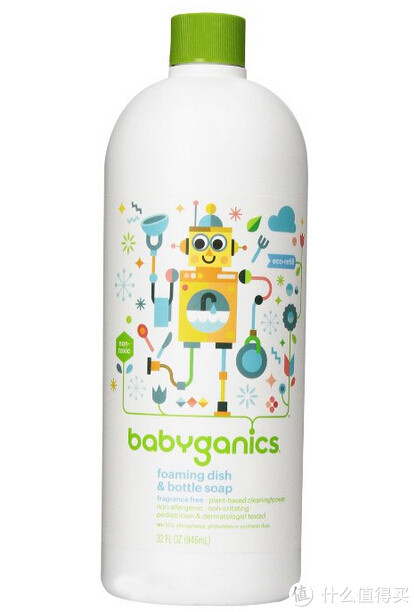 BabyGanics 甘尼克宝宝 Foaming Dish and Bottle Soap Refill 清洁剂 946ml*2