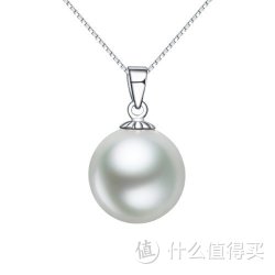 Ranpearl 兰珀 天然淡水珍珠吊坠 9-10mm正圆 强光 无暇 （送925银链)MZ033