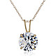 Amazon Collection 10k Gold and Solitaire Pendant Necklace 施华洛世奇水晶项链