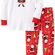 Sara's Prints Little Boys' Unisex Long John Pajamas 男童圣诞主题全棉睡衣
