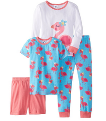 Gerber 嘉宝 Little Girls' 4 Piece Cotton Pajamas