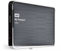 西部数据（WD） My Passport  Ultra USB3.0 1TB 超便携移动硬盘 （钛）WDBZFP0010BTT 