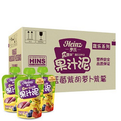 Heinz 亨氏 蔬乐2+2苹果蓝莓紫胡萝卜紫薯120g*24袋*2箱