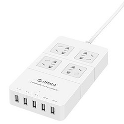 ORICO 奥睿科 HPC-4A5U-WH 多功能智能5口USB数码充电 4位插座 1.5米 白色