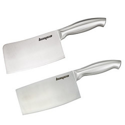 BAYCO 拜格不锈钢刀具组合BCD8156厨用刀全钢刀柄套装两件(菜刀+砍骨刀)