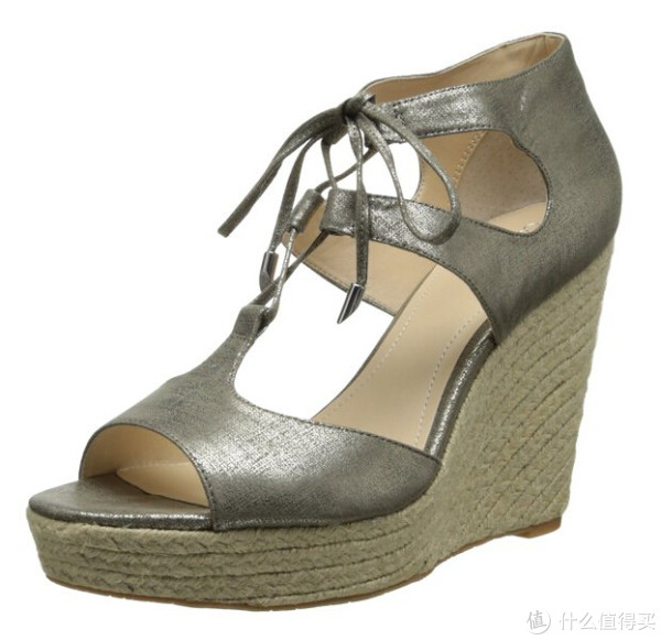 Calvin Klein Ganessa Shimmer Fabric 女款坡跟凉鞋