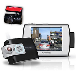 Softman 行车记录仪 R301DLC(黑色，前后摄像头，韩国进口，3.5寸触控屏，含16G SD)