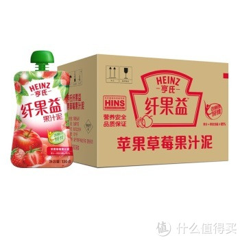 Heinz 亨氏 纤果益果汁泥 苹果草莓130g*24袋*2