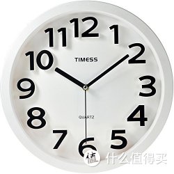 TIMESS 13英寸时尚创意 超酷立体刻度超静音 客厅挂钟 2001 象牙白(直径约：33厘米)