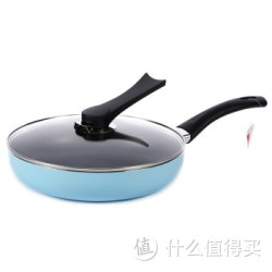 SHANZU 膳祖 28CM不粘煎锅 S1028天蓝色 赠木铲