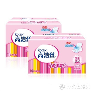 移动端：kotex 高洁丝 纤巧棉柔舒心日用卫生巾 240mm18片*2包