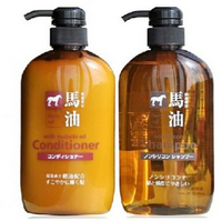 KUMANOYUSHI 熊野油脂 无硅弱酸性马油洗发水 600ml +护发素 600ml