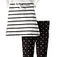 Calvin Klein Baby-Girls Infant Black White Tunic with Leggings 女宝宝休闲套装