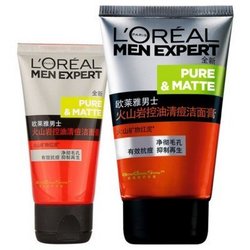 限区域：L'OREAL PARIS 巴黎欧莱雅 男士火山岩控油清痘洁面膏套装（100ml+50ml）