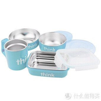 Thinkbaby 辛克宝贝 不锈钢餐具套装 4件套（浅蓝色）