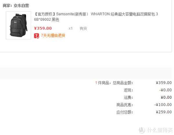 银牌以上：Samsonite 新秀丽 WHARTON 36B*09002 双肩电脑包 黑色