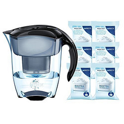 BRITA 碧然德 滤水壶 Elemaris  XL 3.5L 一壶6芯 黑色