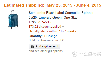 新低价：Samsonite 新秀丽 Black Label 黑标高端 Cosmolite系列 Spinner 20寸 超轻拉杆箱