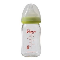 Pigeon 贝亲 AA72 自然实感宽口径玻璃奶瓶 160ml （绿色）