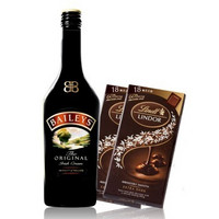 百利甜酒750ml+瑞士莲软心特浓黑巧克力100g*2盒