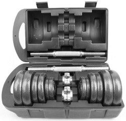 KANSOON 凯速 20KG精装烤漆铸铁哑铃 自由组合可拆卸手铃 健身举重运动器材（两只44磅装）美版