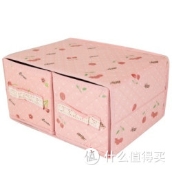 空间优品 美人心一层两抽储物柜收纳整理箱 樱桃红