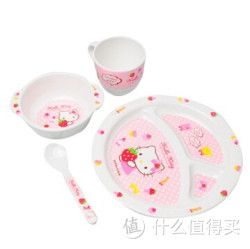 LOCK&amp;LOCK 乐扣乐扣  HELLO KITTY LBB461S4-KT 婴幼儿餐具4件套装 粉色