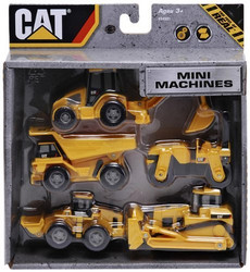CAT 卡特彼勒 迷你工程车模型5合一套装儿童玩具运泥车推土机装泥车压路机反铲挖土机34601