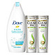 Dove 多芬 活氧滢润滋养美肤沐浴乳400ml+清扬女士去屑洗发露160ml*2+力士沐浴乳 180ml*2瓶