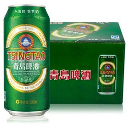 Tsingtao 青岛 啤酒经典10度500ml*12听 整箱装+崂山8度330*6听