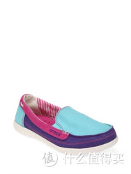 crocs 卡骆驰 女性绿色系女士沃尔卢帆布便鞋 水绿色/桃红女性鞋14391