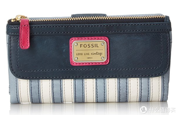 FOSSIL Emory Patchwork 女士真皮长款钱包