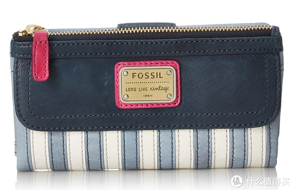 再降价：FOSSIL Emory Patchwork 女士真皮长款钱包