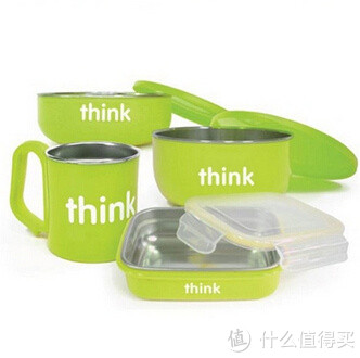 Thinkbaby  辛克宝贝 不锈钢餐具套装 4件套（绿色）