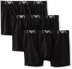 Emporio Armani 阿玛尼男士纯棉平角内裤3-Pack Boxer Briefs折后$18.55 白色