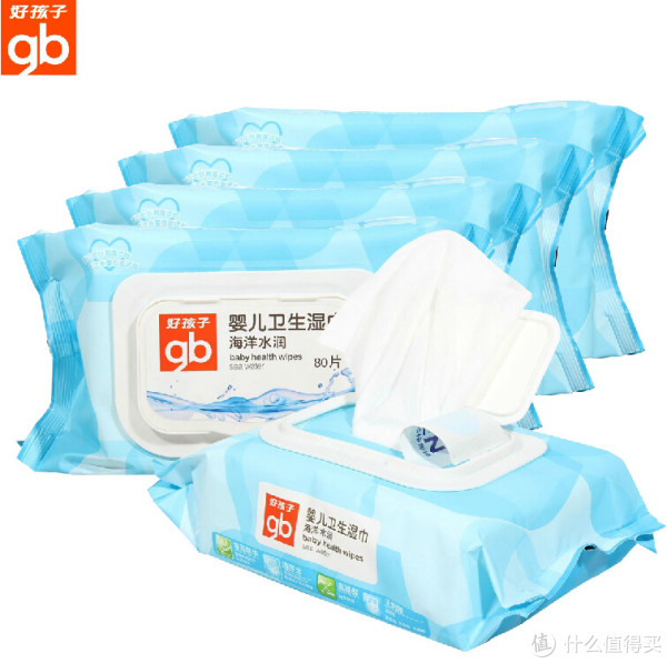 Goodbaby 好孩子 海洋水润新生儿湿巾带盖80片*5包+赠品