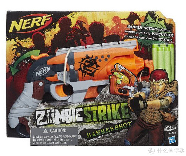 凑单品：Hasbro 孩之宝 Nerf Zombie Strike 僵尸来袭系列 Hammershot Blaster 玩具枪
