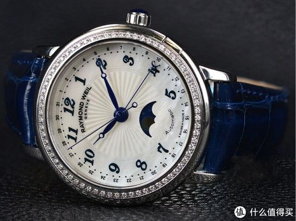 RAYMOND WEIL 蕾蒙威 Maestro 经典大师系列 2739-LS3-05909 女士镶钻月相机械腕表