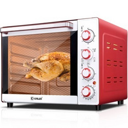 移动端：Donlim 东菱 DL-K33E 家用多功能烘焙电烤箱 33L超大容量 红色
