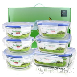 Snapware 康宁扣 SP-6EP-RRS2/RZ 玻璃保鲜盒 6件套+苏泊尔 32cm精铁锅