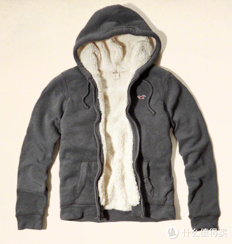 hollister 羊羔绒内衬帽衫