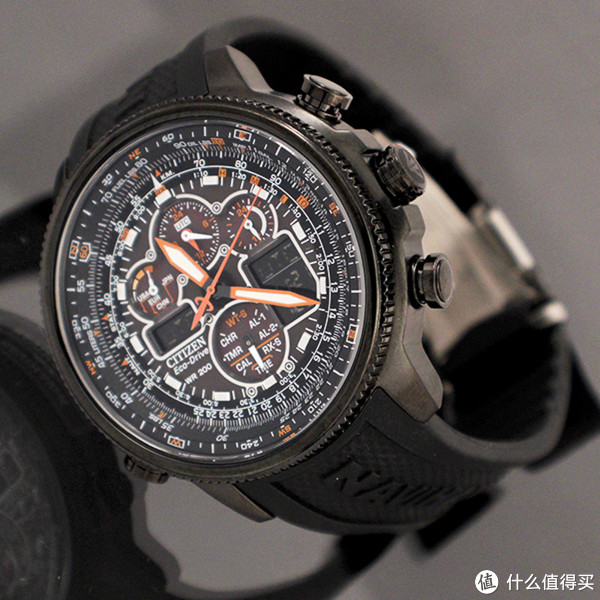 CITIZEN 西铁城 Navihawk A-T JY8035-04E 男款光动能腕表（5局电波、双显、计时）