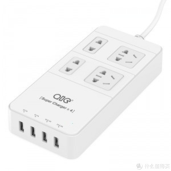 QIC TP4A4U 智能USB充电插排 4位 1.5米 白色