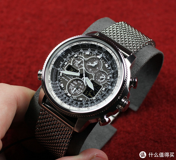 CITIZEN 西铁城 Navihawk A-T JY8030-83E 男款光动能腕表（5局电波、双显、计时）