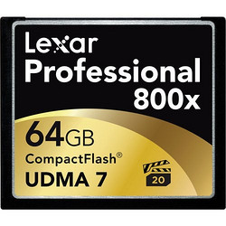 Lexar 雷克沙 Professional 800x CF存储卡 64GB（800x，读取120MB/s）