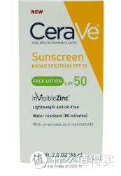 凑单品：CeraVe SPF 50 Sunscreen Face Lotion 保湿防晒霜 56g