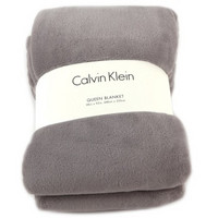 Calvin Klein 卡文克莱 CK浅灰色双人床珊瑚绒毯 空调毯 756441