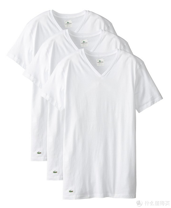 LACOSTE Essentials 男款皮马棉V领短袖T恤（3件套）
